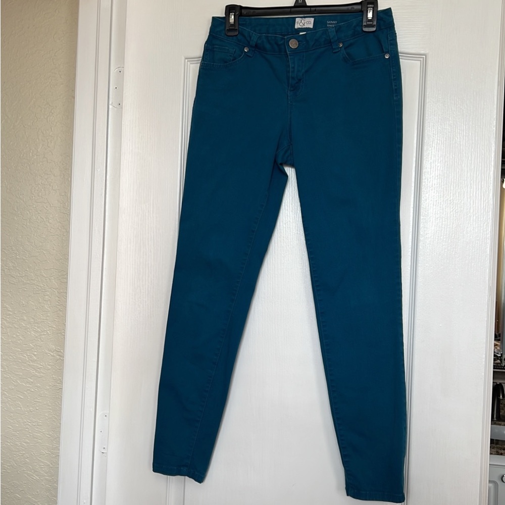 S & CO teal blue skinny jeans size 6